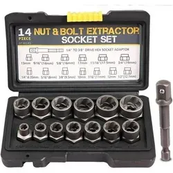 Bolzenextraktor-Set 13-teilig 6,35-19mm 9,5mm Antrieb mit Adapter