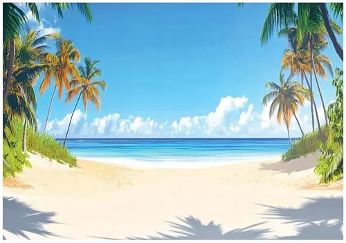 WallArena Vlies Fototapete Meer und Strand 200x140 cm, mehrfarbig,Wallarena