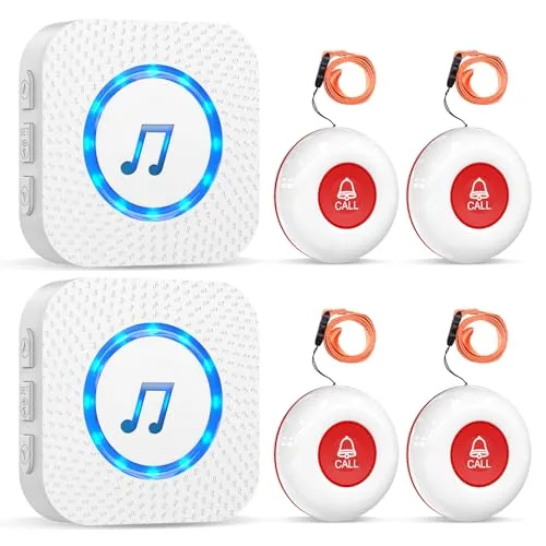 ChunHee Senioren Notruf Notrufknopf für Senioren Hausnotruf SOS Alarm Kabellos für Pflegebedürftige Geduldig Älterer Mann 150M/500Ft