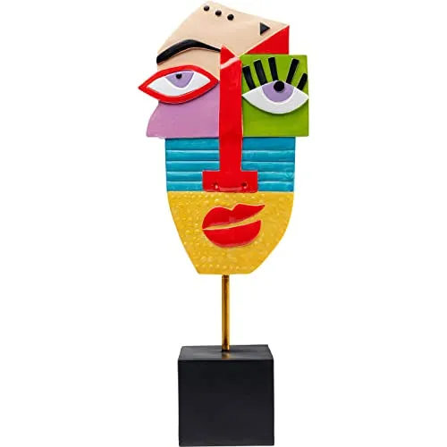 Kare Design Deko Objekt Abstract Face, abstraktes Gesicht, handbemalt, Multicolour, Artikelhöhe 52cm