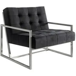 S-Style Loungesessel Tampa aus Samt mit Metallfüßen - Eleganter Loungesessel in Samtstoff mit silbernen Metallfüßen. Hochwertige Verarbeitung und modernes Design machen ihn zum Blickfang in jedem Raum. Bequem und pflegeleicht für stilvolle Akzente.