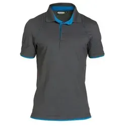 Orbital Poloshirt M - anthrazitgrau/azurblau - Herren-Shirts aus hochwertigem Baumwolle Piqué, mit Strickkragen und Seitenschlitzen für optimalen Tragekomfort. Ideal zur Veredelung und schadstoffgeprüft nach OEKO-TEX®.