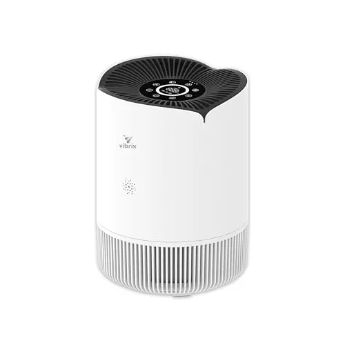 Vibrix PureFlow30 Luftreiniger Allergiker, HEPA H13 Filter & Ionisator, 180m³/h CADR, Entfernt 99,95% Staub, Pollen & Allergene, Flüsterstill 25dB, App-Steuerung Luftreiniger Ideal für Räume bis 30m²