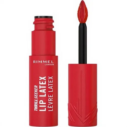 Rimmel Lippen-Make-up Thrill Seeker Lip Latex 400 Rimmel Rot – Ultra-glattes, langlebiges Hochglanz-Finish für intensive Farbe
