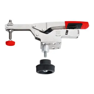 Bessey Kniehebelspanner STC-HH50-T20 - Schraubzwingen mit horizontaler Spannstellung und inkl. Adapter für Multifunktionstische. Automatische, stufenlose Spannhöhenanpassung bis 35 mm und regulierbare Spannkraft bis 2.500 N.