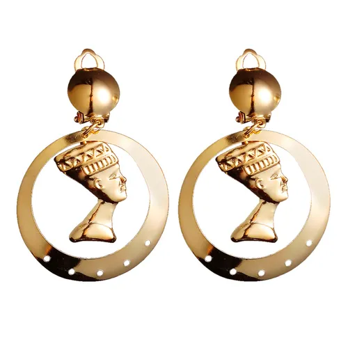 Wunderschöne Cleopatra Ohrringe Gold für Damen für Karneval und Mottopartys