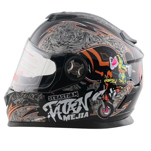 FunSport-Factory Kinderhelm Mejia - Offroad Integralhelm für Kinder - Robuster Integralhelm für Kinder, ideal für Offroad- und Motocross-Einsätze. Mit mehreren Belüftungsöffnungen für optimalen Komfort und stufenlos verstellbarem Schnellverschluss.