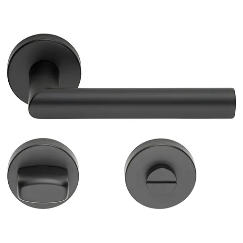 Rosettengarnitur TOULOUSE WC Schwarz matt TS=38-43mm