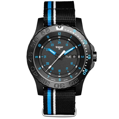 Traser Herren Uhr H3 Blue Infinity P66 - Armbanduhr für Herren mit analoger Anzeige, 200 m wasserdicht, Schweizer Uhrwerk und leuchtenden Zeigern für optimale Sichtbarkeit bei Nacht.
