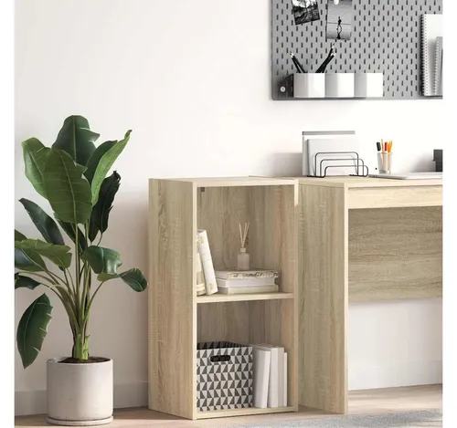 furnicato Bücherregal Sonoma-Eiche 40 x 30 x 76,5 cm - Stilvolles Bücherregal in Sonoma-Eiche für dein Zuhause. Mit robustem Holzwerkstoff und zwei geräumigen Fächern bietet es praktischen Stauraum für Bücher und Deko. Ideal für jeden Wohnraum und einfach zu montieren.