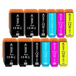 12er Pack Druckerpatronen 202 202XL für Epson XP-6100 - Kompatible Druckerpatronen für Epson XP-6100, ideal für lebendige Drucke und hohe Seitenleistung. Perfekt für den häufigen Einsatz im Büro oder Zuhause.