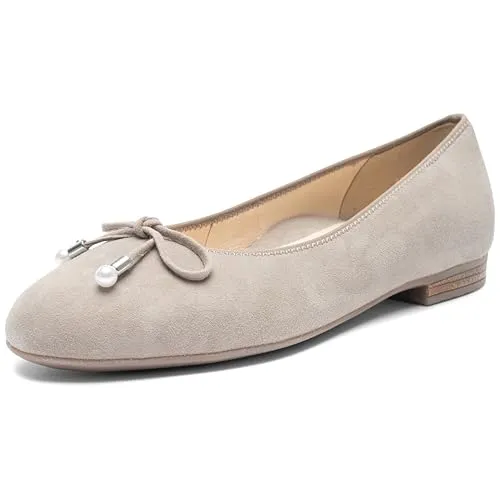 ara Damen SARDINIA Geschlossene Ballerinas, Beige (Taupe 07) - Elegante Hausschuhe - Perfekte Kombination aus Komfort und Stil, aus hochwertigem Leder gefertigt, ideal für entspannte Tage zu Hause.