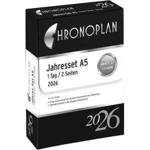 CHRONOPLAN Kalendereinlage 2026 Jahres-Set mit Tagesplänen A5 - Einlagen für A5 Brieftaschenplaner, enthält 365 Tagespläne und 12 Monatspläne für optimale Organisation im Jahr 2026.