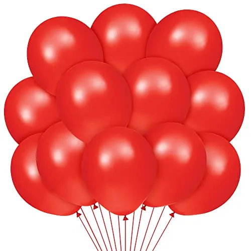 Luftballons Rot, 100 Stück 12 Zoll Rot Latex Ballons, Helium Luftballons für Hochzeit Geburtstag Valentinstag Babyparty Taufe Party Deko
