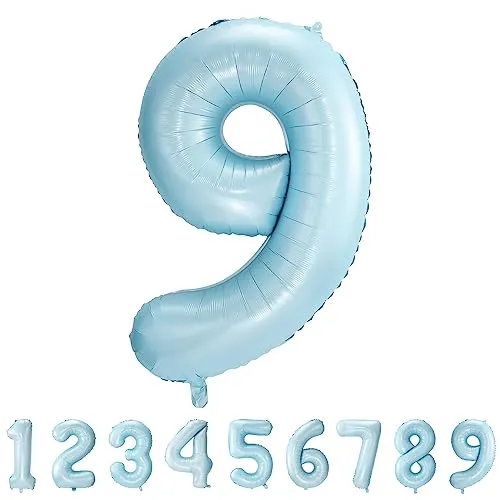 Geburtstag zahlen luftballon 9 jahre Folienballon Kindergeburtstag Deko blau-Mädchen Junge Geburtstag 9 jahr 40
