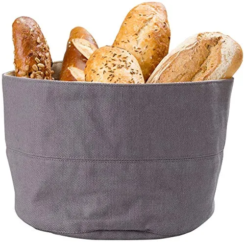 Rosenstein & Söhne Brotkorb Stoff: Brotkorb aus 100% Baumwolle, waschbar, Ø 20 cm (Stoff waschbar, Frühstücksbeutel, Beutel)