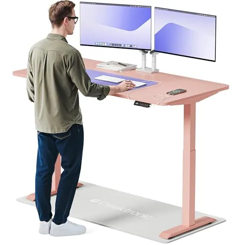 Desktronic HomeOne Elektrisch höhenverstellbarer Schreibtisch 160x80cm Rosa mit Memory-Funktion