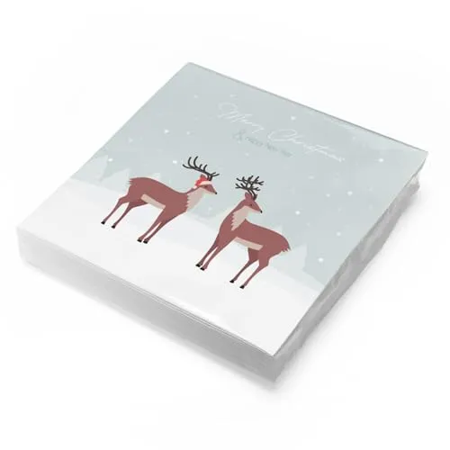 itenga Servietten Winter und Weihnachten 30 x 30cm 3-lagig 20 Stück für Weihnachten Weihnachtsfeier Wichteln und andere Feiern (Weihnachten Hirsche)