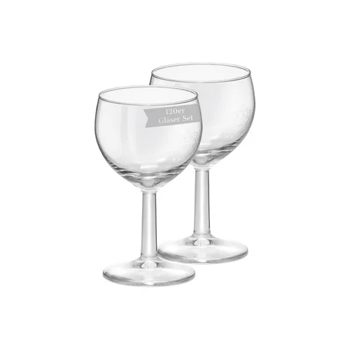 Van Well Ballon Profi Weinglas 0,1 l - 120er Set - Gläser: Hochwertige, geeichte 0,1 l Weingläser mit klassischer Form für optimalen Weingenuss. Spülmaschinenfest und ideal für Gastronomie und private Nutzung - 120 Stück im Set.
