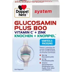 Doppelherz Glucosamin Plus 800 System 120 ST - Nahrungsergänzungsmittel für Gelenke mit 800 mg Glucosamin, Chondroitin und Vitamin C. Unterstützt die Gelenkgesundheit und sorgt für mehr Beweglichkeit.