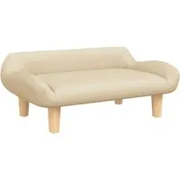 vidaXL Kindersofa Creme 70x40x24 cm - Kinderzimmermöbel – Bequemes und sicheres Minisofa aus strapazierfähigem Stoff, ideal für Kinder von 3-6 Jahren, mit robustem Kiefernholzrahmen und modernem Design für eine gemütliche Atmosphäre.