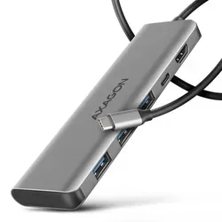 AXAGON HMC-5H USB-C Hub mit 4K HDMI - Vielseitiger USB 3.2 Multiport-Hub mit 3x USB-A und 4K HDMI, ideal für schnellen Datentransfer und perfekte Bildqualität, inklusive 100cm USB-C Kabel.