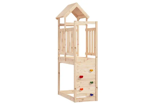 vidaXL Spielturm aus massivem Kiefernholz – Braun, 53 x 110,5 x 214 cm - Der robuste Spielturm aus Kiefernholz bietet Kindern einen sicheren Ort zum Spielen im Freien. Mit Rutsche und Schaukeln fördert er die Kreativität und Bewegung. Ideal für Familiengärten!