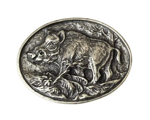 BELTINGER Gürtelschnalle Wildschwein 4,0 cm in silber von BELTINGER
