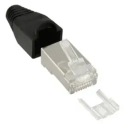 InLine 100er Pack Crimpstecker RJ45 - abgeschirmt mit Knickschutz - Sonstige Kabel & Adapter - Hochwertige RJ45 Crimpstecker mit Knickschutz, ideal für professionelle Netzwerkinstallationen und langlebige Verbindungen.