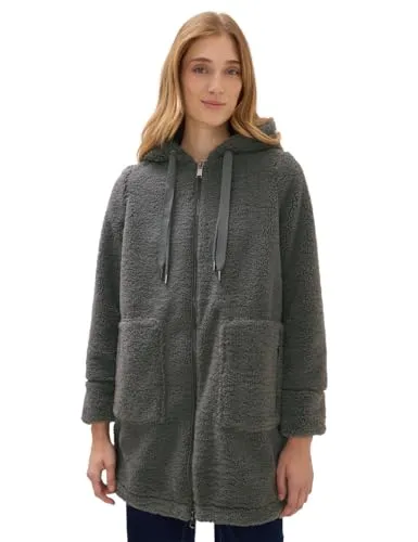 CECIL Damen Teddy Mantel mit Kapuze, Pastel Olive, XL von CECIL