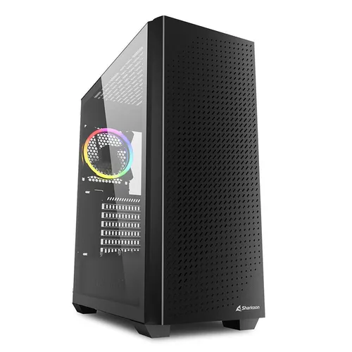 Sharkoon PC Gehäuse VS9 RGB Black ATX - Stylisches Design mit RGB-Beleuchtung - PC-Gehäuse mit modernem Design und RGB-Beleuchtung, ideal für Gaming-Setups und optimale Kühlung.