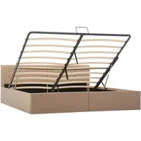 vidaXL Stauraumbett Hydraulisch Cappuccino-Braun 180×200 cm - Betten mit elegantem Kunstleder, viel Stauraum und müheloser Handhabung dank hydraulischem Gasmechanismus – ideal für ein modernes Schlafzimmer!