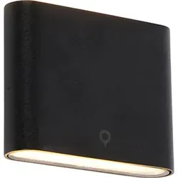 Qazqa Moderne Außen Wandleuchte schwarz 11,5 cm - Moderne Außenbeleuchtung mit IP65 Schutz, inklusive LED. Ideal für stilvolle Akzente im Außenbereich.