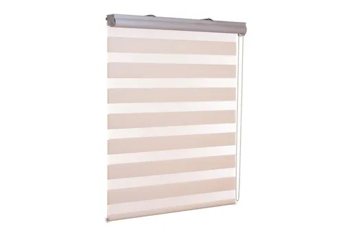 ventanara Doppelrollo Duorollo mit Kassette, creme - Doppelrollo in creme, 160 cm hoch und 100 cm breit, ideal für stilvolle Lichtregulierung und Sichtschutz.