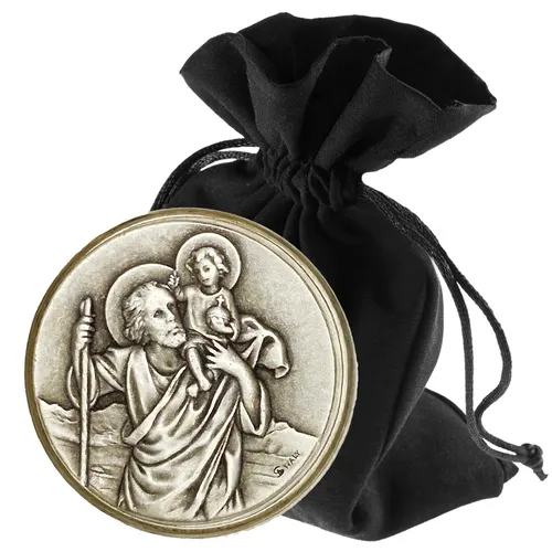 Christophorus Auto Plakette 3,6 cm – gesegnete Medaille mit Magnet – Geschenk
