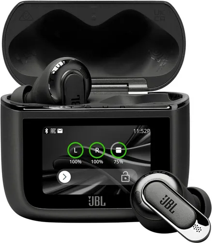 JBL Tour Pro 3 TWS Schwarz - In-Ear-Kopfhörer mit Touchscreen, verbesserte Stimmwiedergabe durch KI und Auracast für Musiksharing