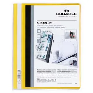 Durable Angebotsmappe 2579-04 Duraplus, gelb, A4 Überbreite, PVC, mit Sicht- und Innentasche