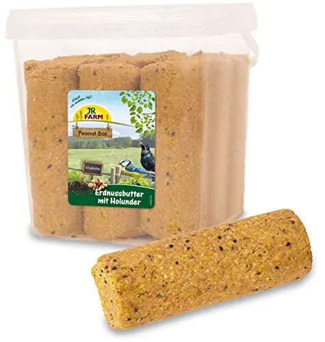 JR FARM Garden PBar Erdnussbutter Holunder 3,15 kg Eimer - Praktischer Vorratseimer mit energiereicher Erdnussbutter und vitaminreichen Holunderbeeren für Wildvögel. Ideal für die einfache Fütterung ohne Rückstände im Garten oder auf dem Balkon.
