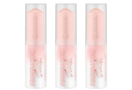 Essence Foundation FOUNDATION stick, 3-tlg., Cremig und leicht verblendbar, Matt-Finish, variable Deckkraft.