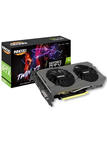 Inno3D GeForce RTX 3050 8 GB Twin X2 - Grafikkarten mit 8 GB GDDR6 für beeindruckende Gaming-Performance, unterstützt bis zu 4 Bildschirme und bietet eine maximale Auflösung von 7680 x 4320.