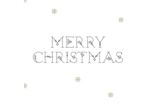 ti-flair Papierserviette, Servietten Papier 33x33cm 3-lagig mit Merry Christmas Schrift 20 Stück