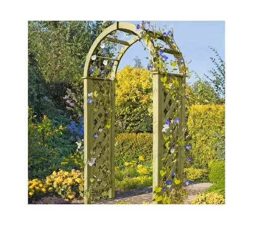 Gartenpirat Pergola mit Rundbogen - 119x58x240 cm - Elegante Holzpergola mit Rankgitter, ideal für Garten und Terrasse. Perfekt für die Begrünung mit Pflanzen und als schattenspendender Rückzugsort.