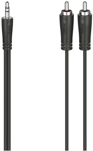 Hama 00205112 Klinke Cinch Audio Anschlusskabel - 2x Cinch-Stecker, 500 cm lang und ideal für hochwertige Audioübertragungen