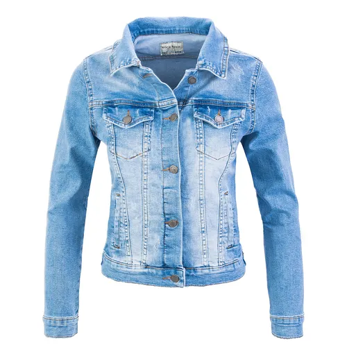 Rock Creek Jeansjacke Regular Fit - Funktionsjacke im klassischen Stil mit geradem Schnitt, zwei Brusttaschen und spitzem Kragen – ideal für lässige Outfits und vielseitige Kombinationsmöglichkeiten.