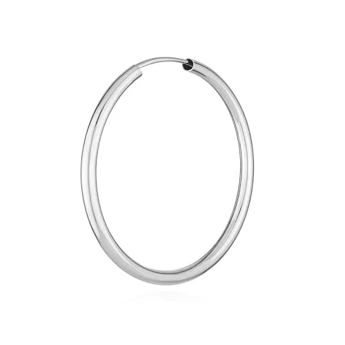 NKlaus Einzeln 585 Gold weißgold Creole Ohrring Ohrschmuck 1,9mm rund Goldohrring 30mm 9045