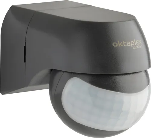 Oktaplex Bewegungsmelder LED Aussen IP44 Infrarotsensor 180° schwenk- & neigbar Aufputz anthrazit