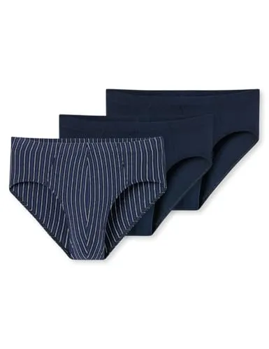 Schiesser Slip 3er Pack 95/5 Essentials - Herrenunterhosen im praktischen Spar-Set, aus atmungsaktiver Baumwolle für hohen Tragekomfort, ohne Eingriff und in stilvollem Dunkelblau.