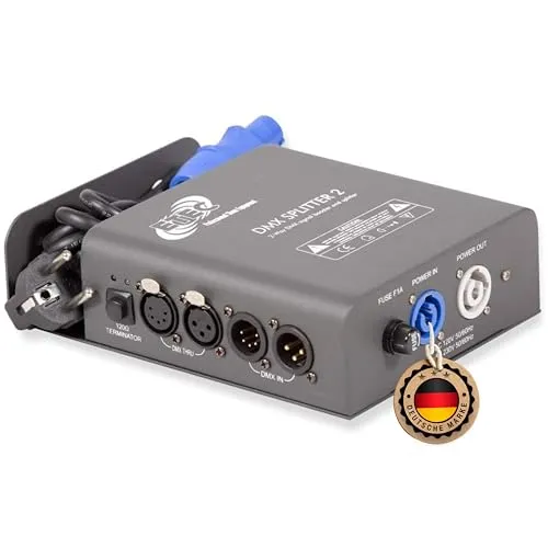 ETEC Professional 2 Kanal DMX Splitter/Booster für Traversenmontage Signalverstärker Lichttechnik Veranstaltung Bühnentechnik Party Disco DJ Event