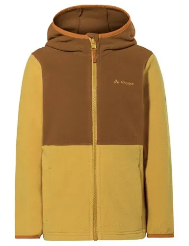 Vaude Kid's Pulex Hooded Jacket II - Warme Fleecejacke für Kinder - Beige/braune Fleecejacke mit Kapuze und Stretch, ideal für Freizeitaktivitäten; Größe 98; aus 100% Polyester für besten Komfort.