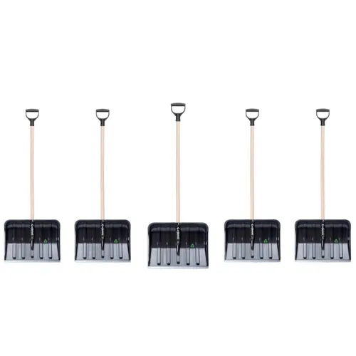 Schneeschieber schwarz 47cm breit Schneeschaufel Holzstiel Schneeräumer 5 x